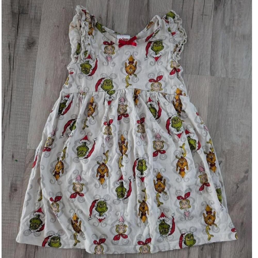 Dr. Seuss By Hanna Andersson Grinch Print Christmas Nightgown, US 3T (K7)